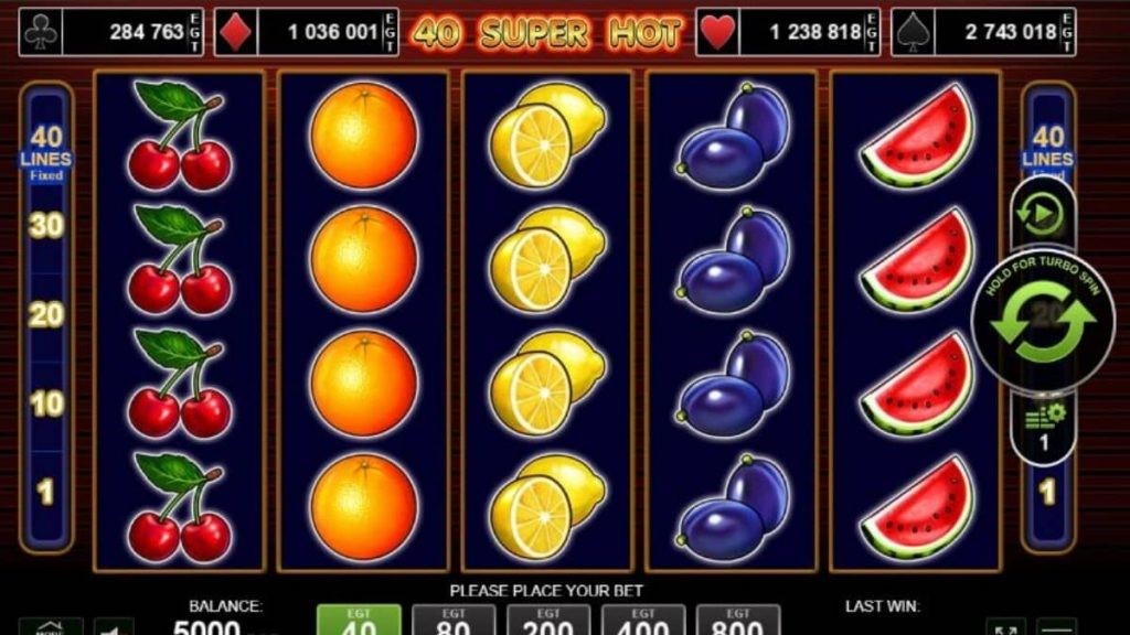 Can you play EGT’s 40 Super Hot Slot Online Free?