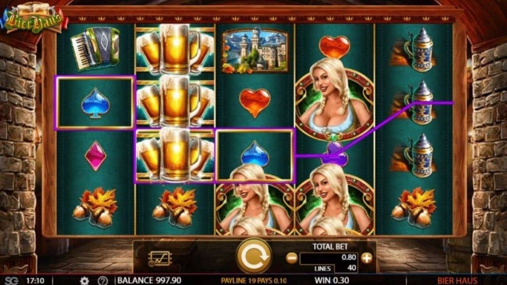 How can you win at the Bier Haus slots?