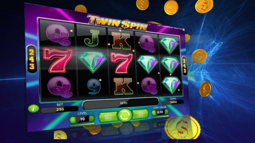 What is the RTP percentage of Twin Spin online slots?