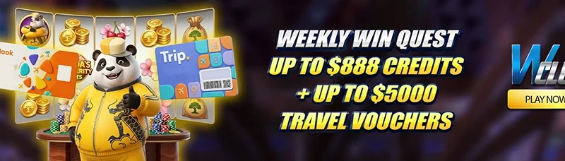 Weekly Win Quest Up To $888 Credits + Up to $5000 Travel Voucher At WClub!