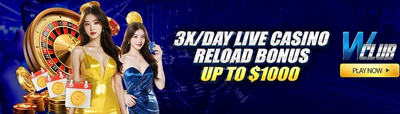 3x/Day Casino Reload Bonus up to $1,000