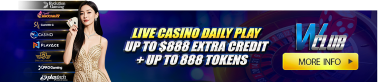 Live Casino Daily Play Up To $888!