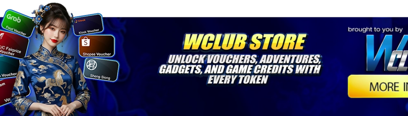 Wclub Store: Unlock Vouchers and Game Credit with Every Token!