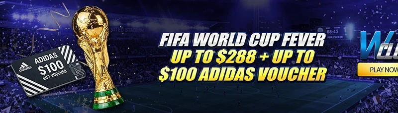 FIFA World Cup Fever Up to $288 + $100 Adidas Voucher at WClub!