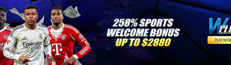 258% Sports Welcome Bonus Up To $2,088 at WClub!