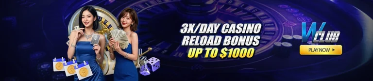 3x/Day Casino Reload Bonus up to $1,000 at WClub!