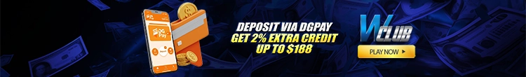 Deposit via DGPAY, Get 2% Extra Credit Up to $188 on WClub!
