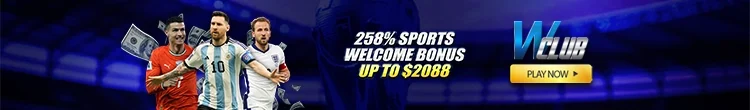 258% Sports Welcome Bonus Up To $2,088 At WClub!
