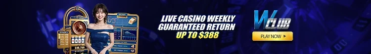 Live Casino Weekly Guaranteed Return Up To $388 at WClub!